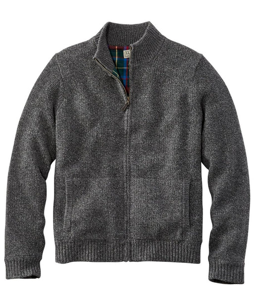 L.L.Bean Best Seller | Men's L.L.Bean Classic Ragg Wool Sweater, Full-Zip Flannel-Lined